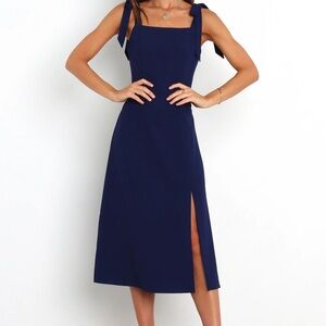 Petal & Pup Laurel midi dress navy blue